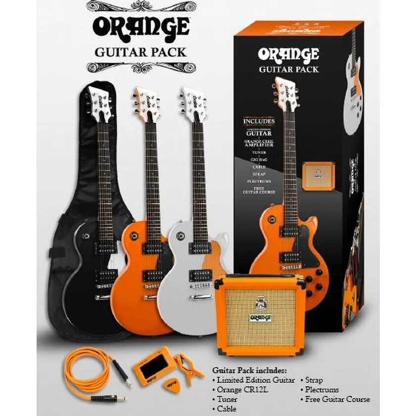 Мир музыки гитара. Электрогитара Orange Guitar Pack 12l. Orange комплект электрогитара. Гитарный комплект оранж. Гитара из набора Orange.