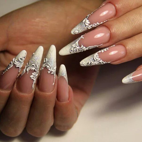Маникюр френч длинные острые Nail Art Blog Stelleto nails, Stiletto nails designs, Nails
