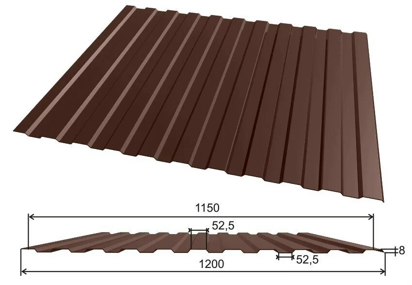 Купить металопрофильный лист крыши. Профнастил с8 1,2х2 м 0,45 мм коричневый RAL 8017. Профнастил с8, RAL 8017 (шоколад). Профнастил с45 Викинг. Профнастил с8 0.35 мм 1200 мм коричневый RAL 8017.