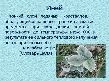 Иней значение