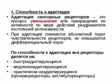 Чувствительность рецепторов