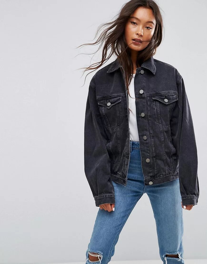 Джинсовка ASOS Denim. Куртка Oversize Black ASOS. Чёрная джинсовка женская оверсайз. Вельветовая джинсовка женская Остин.