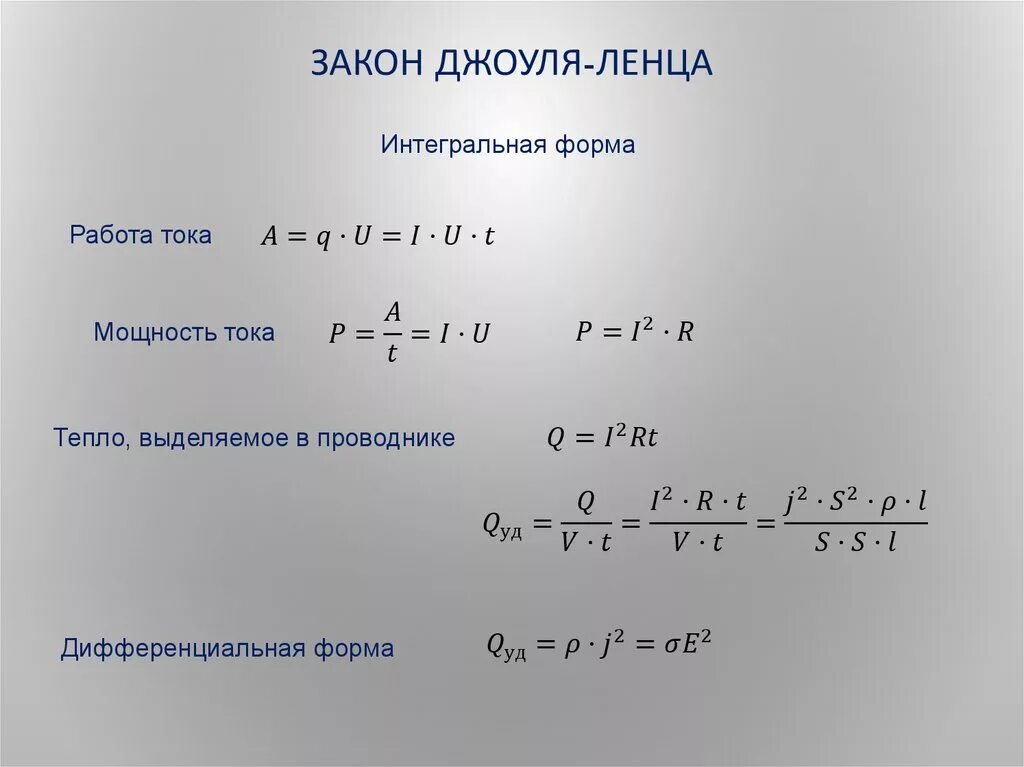 Интегральный закон джоуля ленца. Закон Джоуля Ленца. Закон Джоуля Ленца в дифференциальной форме формула. Закон Джоуля Ленца в интегральной и дифференциальной формах. Закон Джоуля Ленца в дифференциальной форме и интегральной форме.