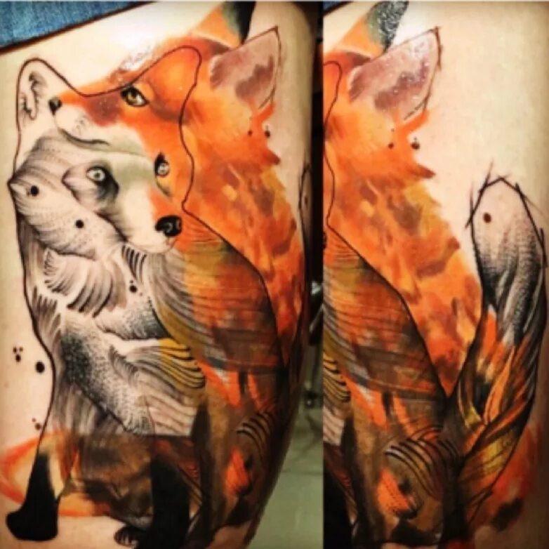 Тату волк лиса. Тату волк лиса. Тату лиса и волк. Тату волк лиса. Волк и лисенок тату.