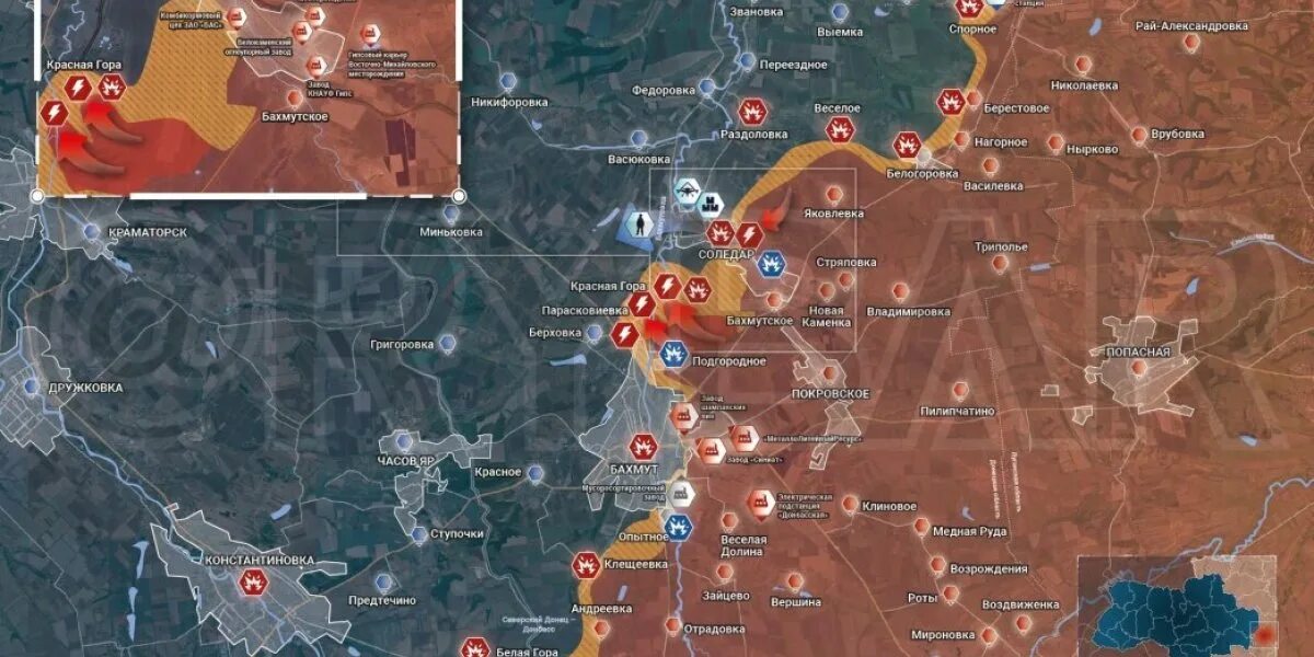 Городском на январь 2023. Карта боевых. Карта наступления. Карта спецоперации. Свежая карта боевых.