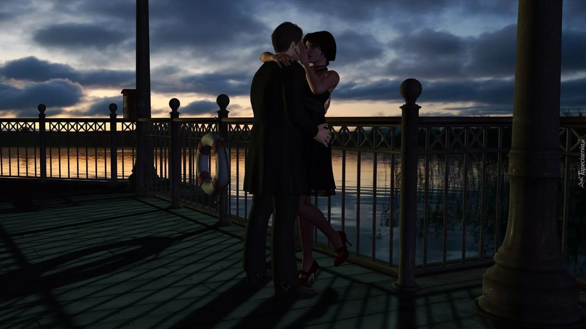 Романтические картинки о любви. Два 3д на двоих. Поцелуй арт. Два сердечка. 03.