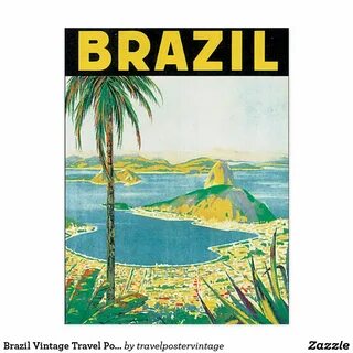 Brazil Vintage Travel Poster Postcard Zazzle.com in 2020 Travel posters, Vintage
