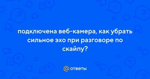 Сильное эхо