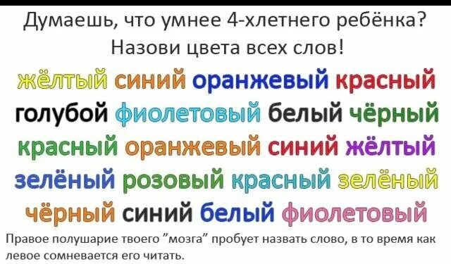 Желтого составить слова. Названия цветов другим цветом. Тест струпа. Цвета словами разных цветов. Называть цвета написанные другим цветом.