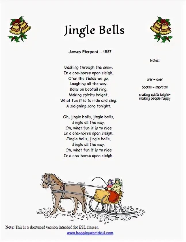 Bell по английски. Jingle bells задания для детей. песня jingle bells. jingle bells lyrics. jingle bells for kids текст.