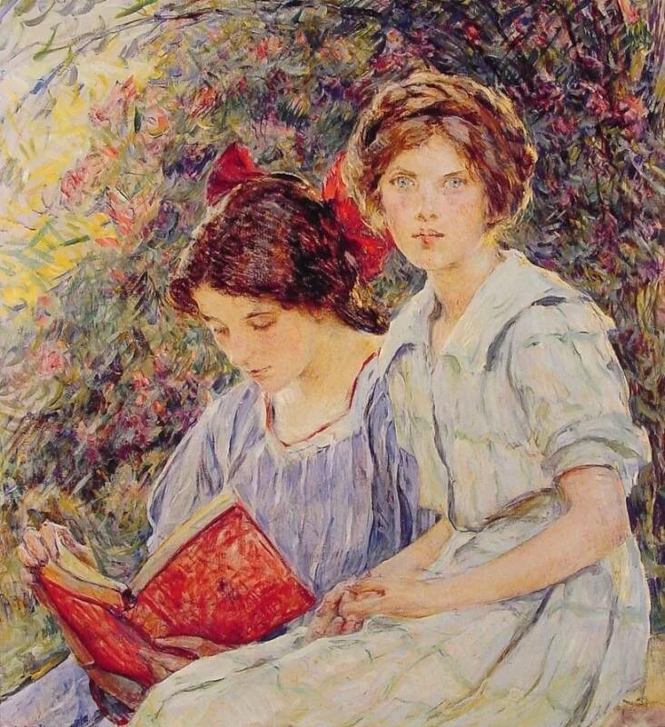 Картины на которых изображены женщины. Художник Robert Reid (1862-1929). Чаепитие.