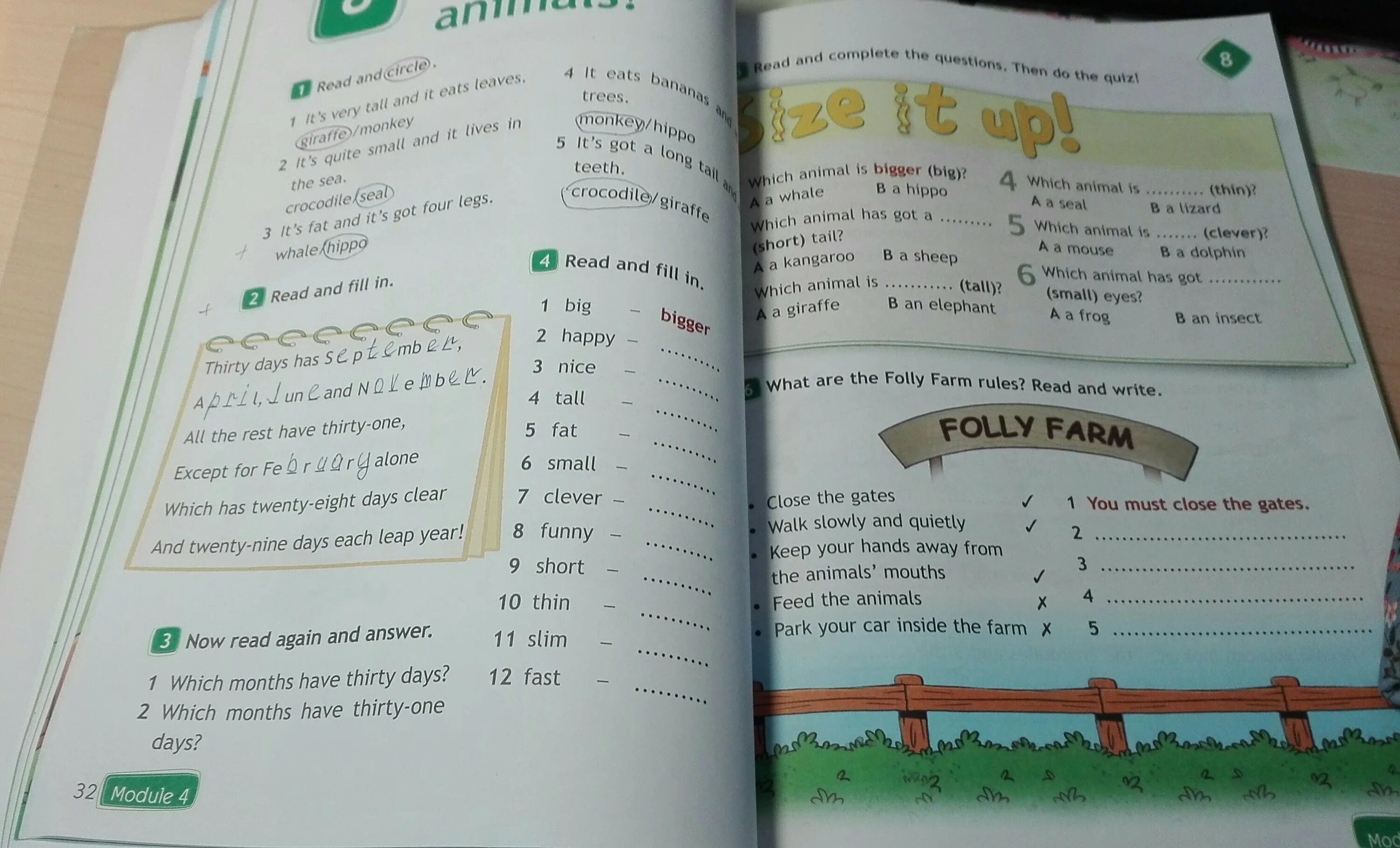 Read and fill in and write. Read and fill in ответы. what are the folly farm rules read and write 4 класс. read and fill in 4 класс wild about animals. английский язык 5 класс wild animals reading.