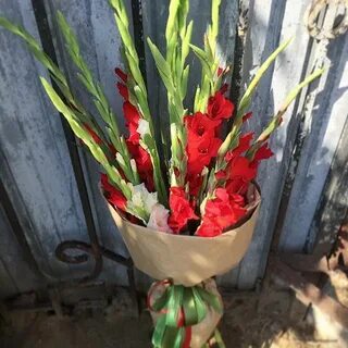 Гладиолусы в цветочном магазине