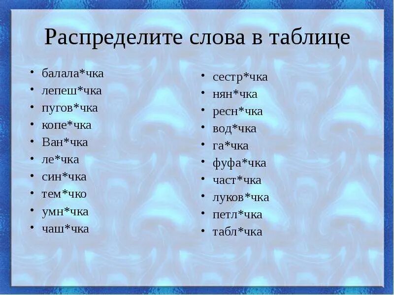 Слова на чка. Слова которые заканчиваются на чка. Глаголы с окончанием чка. Суффикс чка.