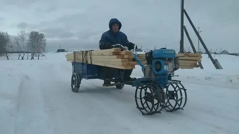 Мотоблок зимой