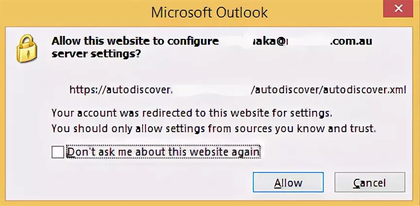 Redirect warning