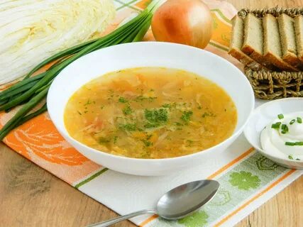 Суп с пекинской капустой и курицей