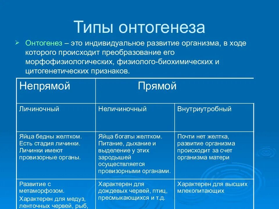 Цикл онтогенез. Характеристика фаз онтогенеза. Типы онтогенеза. Типы онтогенетического развития. Онтогенез типы онтогенеза.