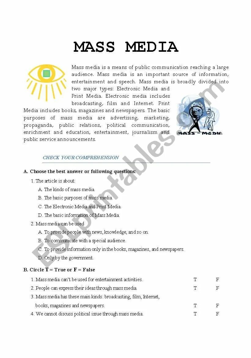 Media exercises. Mass media worksheets. mass media esl worksheets. media worksheets. mass media vocabulary exercises.