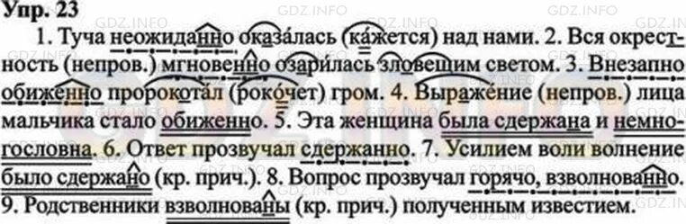 Сквозь узкий разрыв в облаках внезапно впр. Русский язык 8 класс Тростенцова упр 23. Русский язык 8 класс ладыженская номер 23.