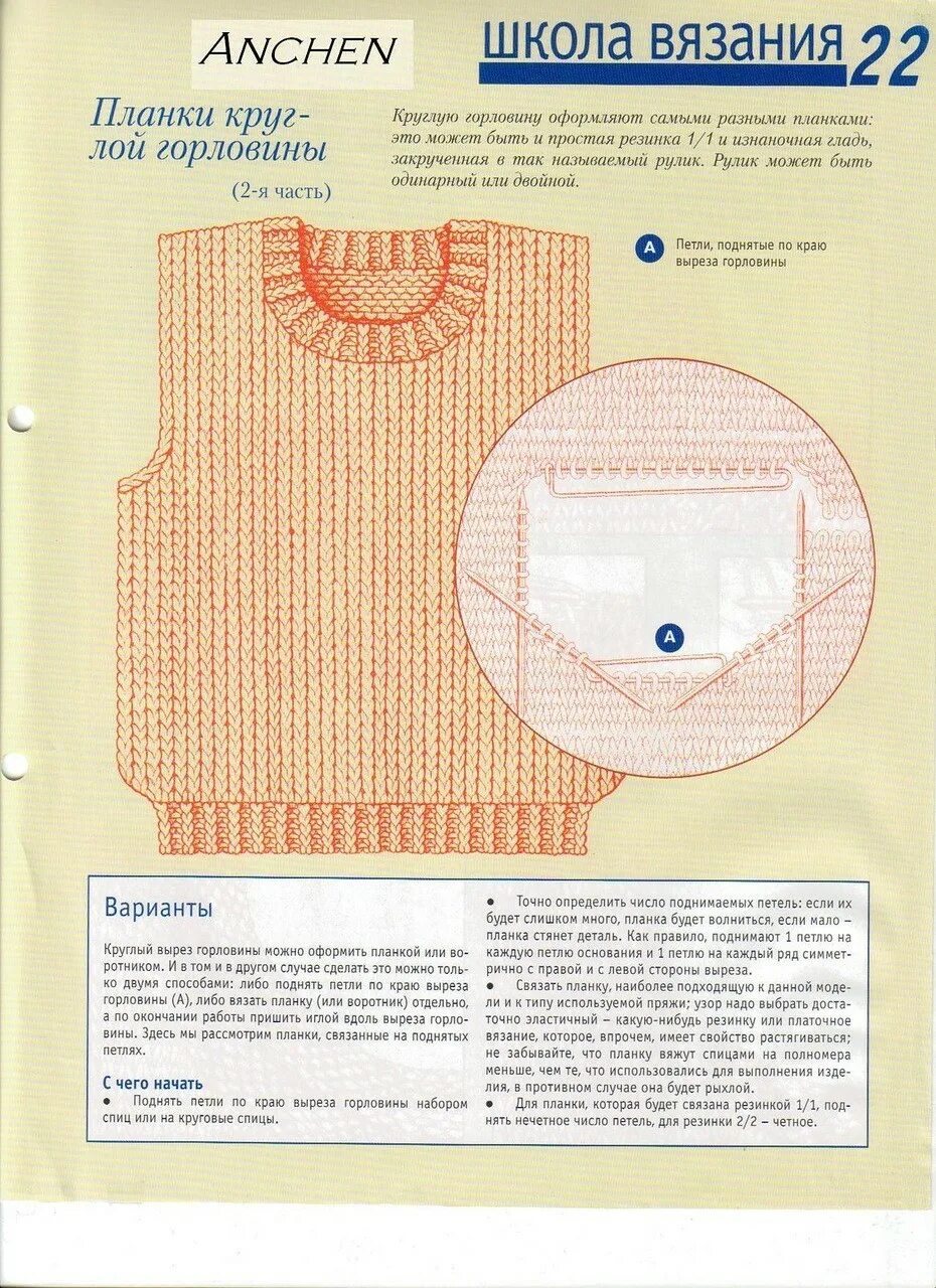 Как рассчитать вырез. Вязание спицами вывязывание горловины. Круглый вырез горловины спицами. Вязание спицами горловина круглая. Жилет с круглой горловиной спицами.