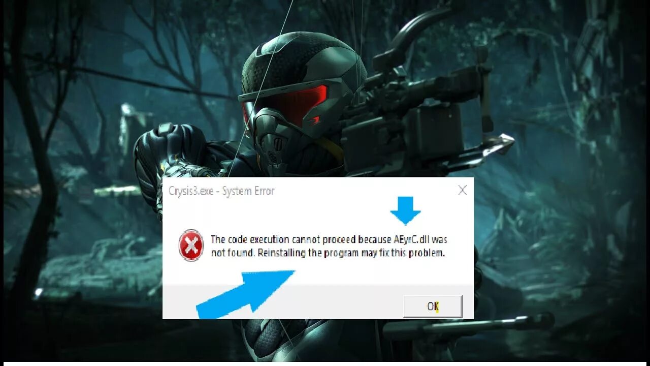Aeyrc dll crysis 3. Запустил Crysis 3. Crysis ошибка при запуске. При запуске игры кризис 3 ошибка. Крайсис 2 виндовс 10.
