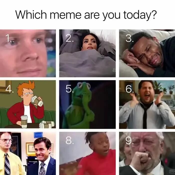 What Мем. What meme are you today. Which character are you today. What are you Мем.