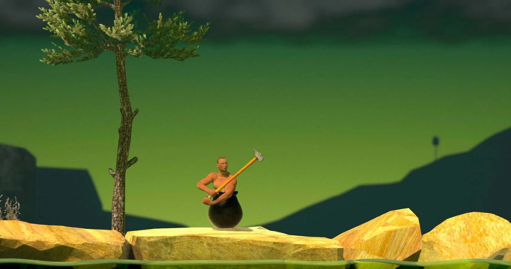 Getting over it with bennett foddy. Геттинг овер ит золотой горшок. игра геттинг овер. беннетт фодди. getting over it with bennett foddy спидран.