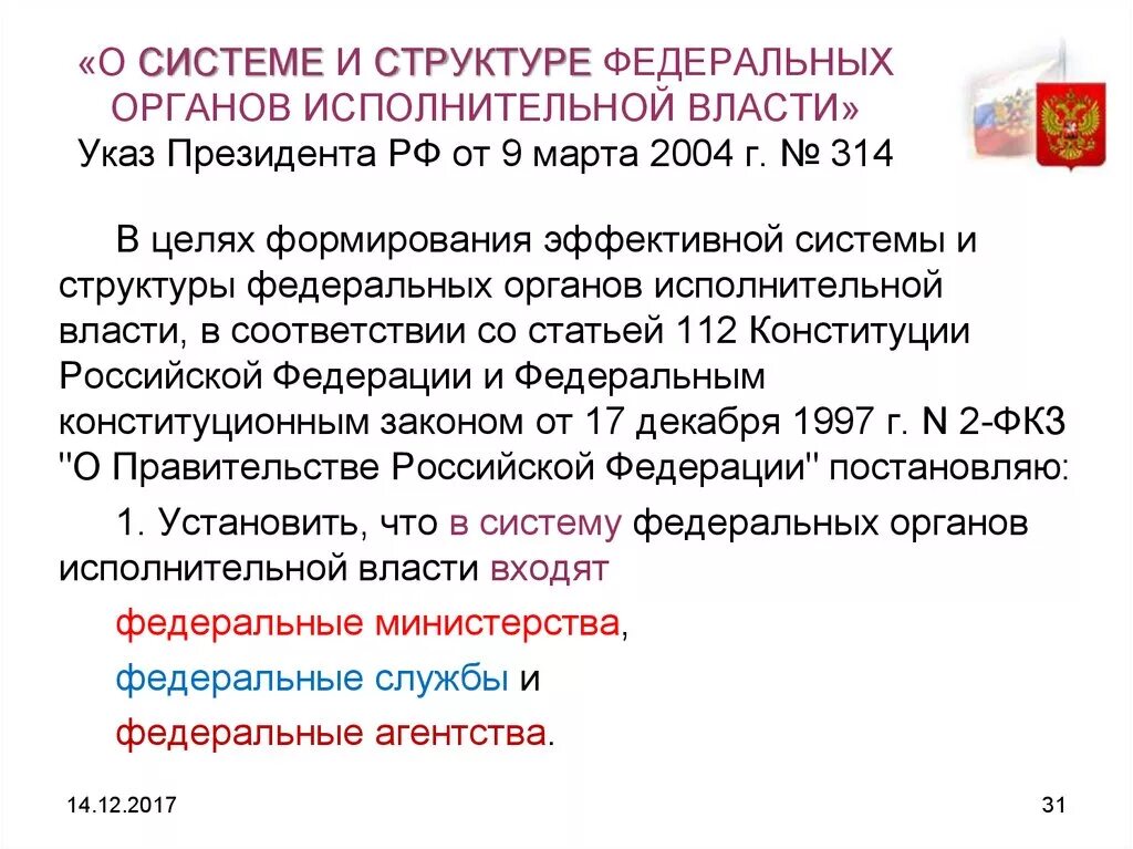 Статус указов президента рф. Указ президента о системе федеральных органов исполнительной власти. Указ о структуре федеральных органов исполнительной. Система федеральных органов исполнительной власти 2004. Система и структура федеральных органов исполнительной власти.