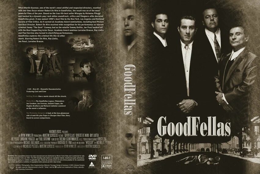 Славные парни Goodfellas (1990 обложка диска. Славные парни 1990 Постер.