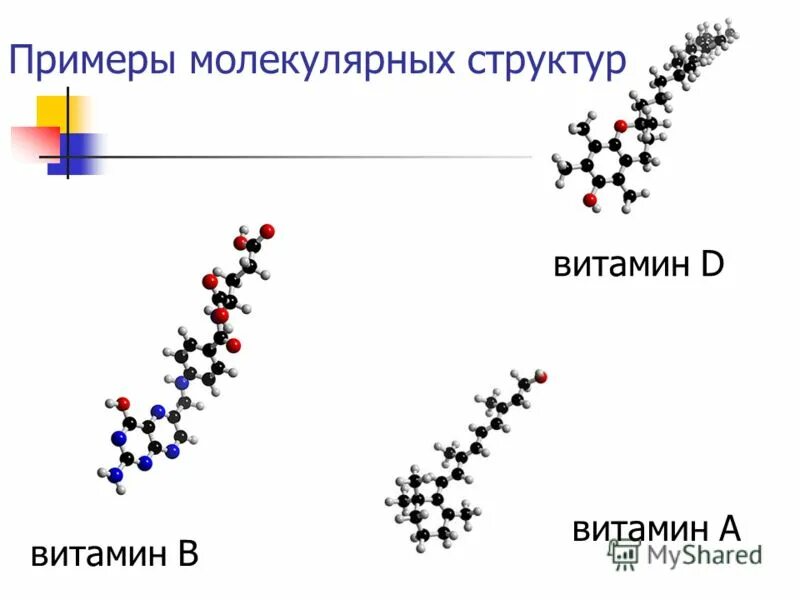 Привести примеры молекул