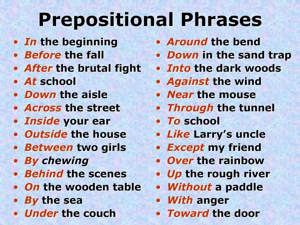 Choose the correct phrasal. Preposition Noun phrases. Prepositional phrases в английском. Preposition Noun phrases правило. Noun phrases примеры.