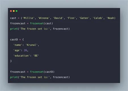 Что такое FrozenSet() в Python? 