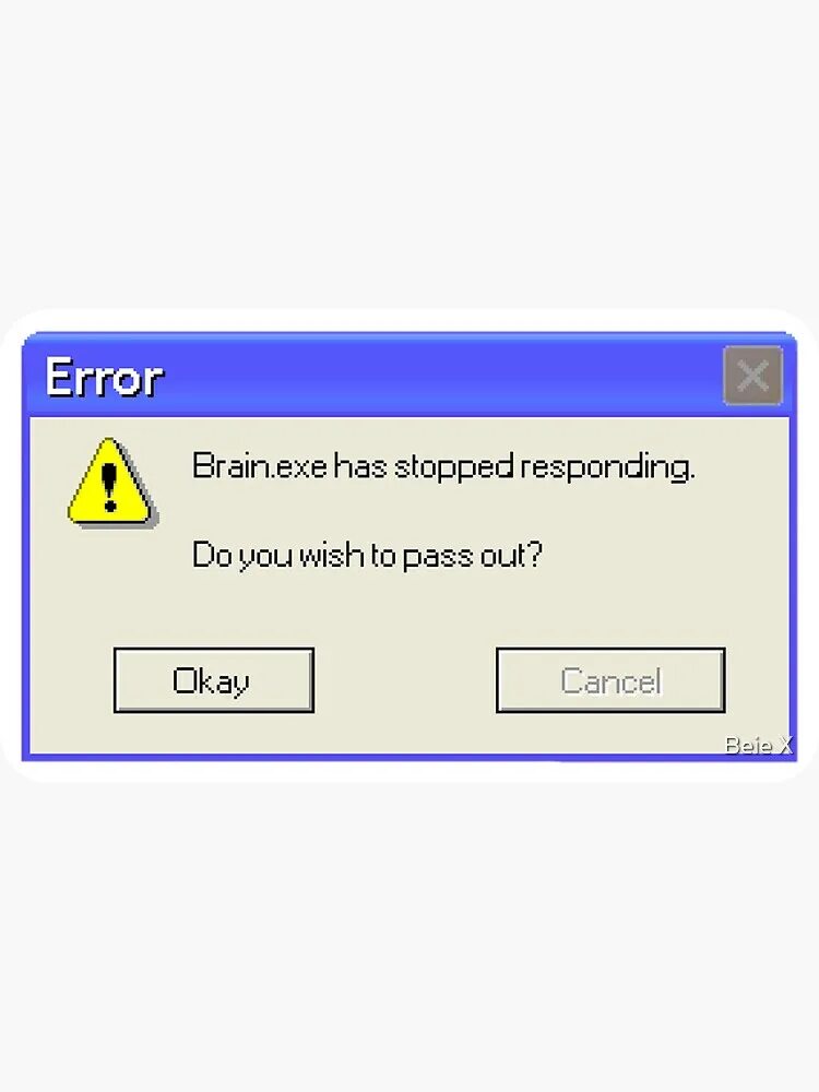 Traymenu exe error. Error.exe. windows xp error. brain error. brain exe not responding.
