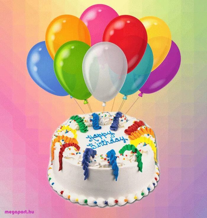 С днем рождения с тортом и шарами. Шары с днем рождения. Открытка с шариками и тортом. С днём рождения тортик и шарики. Открытки с днём рождения с шариками.