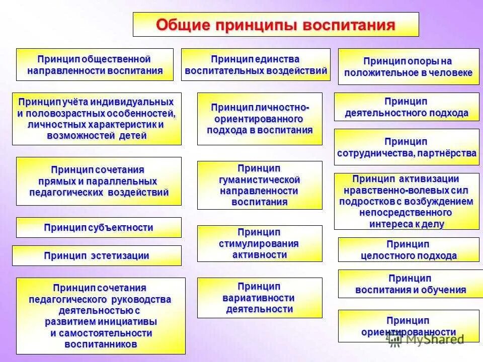 Принципы воспитания в педагогике таблица. Основные принципы воспитания таблица. Перечислите основные принципы воспитания. Принципы воспитания в педагогике примеры.