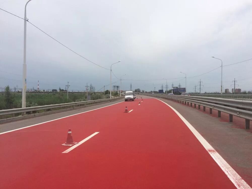 Красный участок дороги