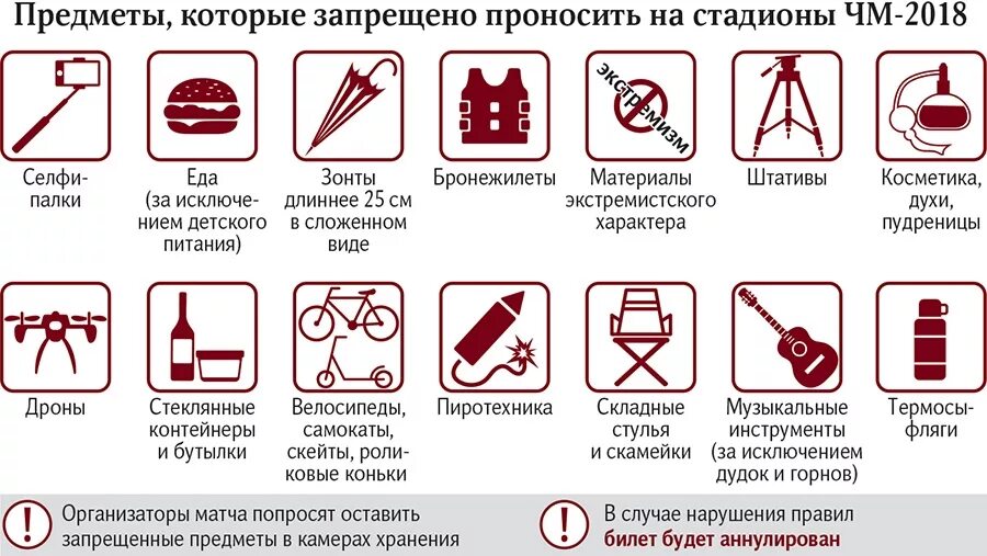 Запрещенные личные вещи. Предметы запрещенные к проносу на стадионы. что запрещено проносить на стадион. запрещенные к проносу предметы. перечень предметов запрещенных к проносу на стадион.