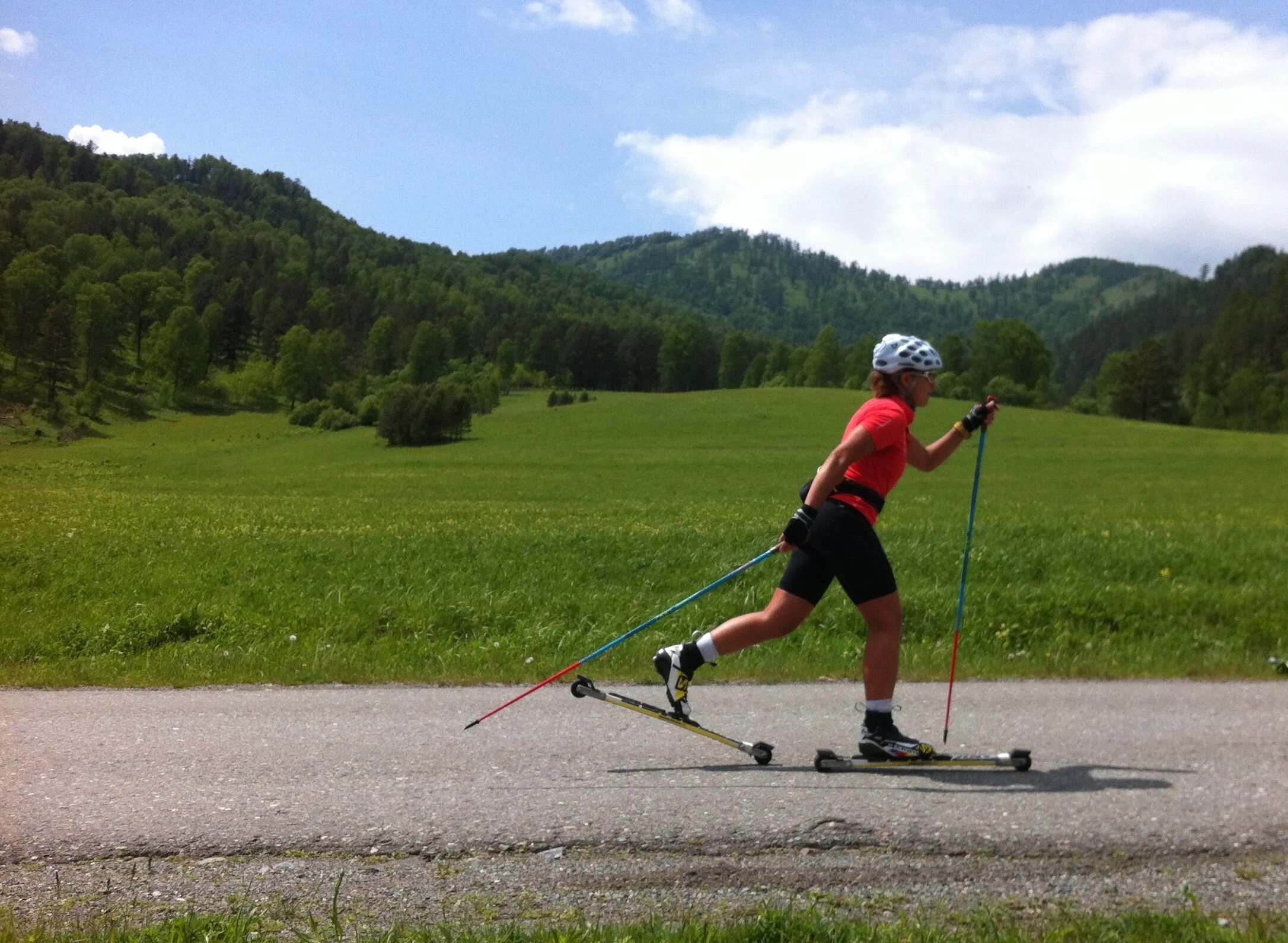 Roller skiing