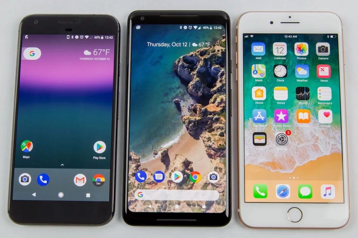 Смартфон google pixel 8. Pixel 2 и iphone 7. Pixel 2xl vs iphone 7+. Iphone Google Pixel. Толщина Pixel 2.