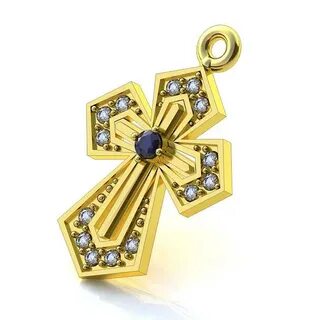 Ювелирный крестик с камнями
