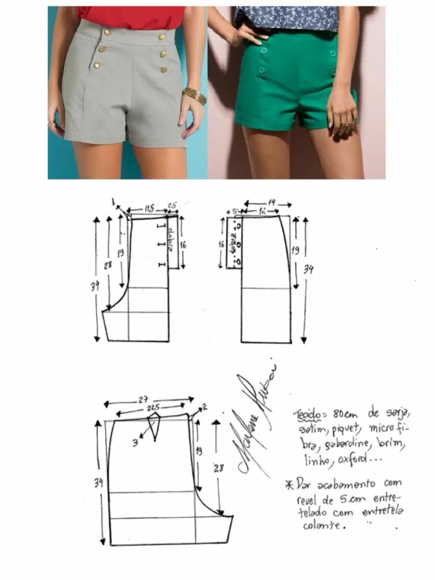 Выкройка шорт для женщины