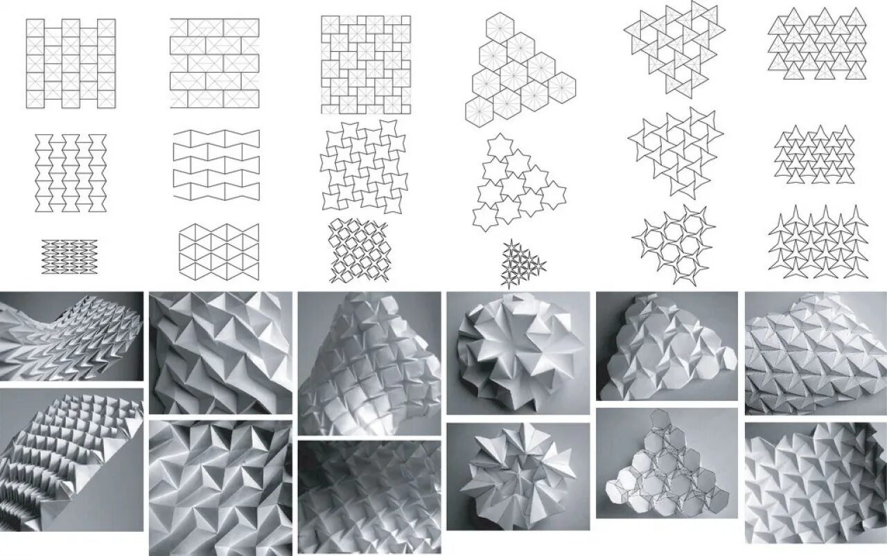Бумагопластика схемы Макетирование. Тесселяция Параметрика. Рельефная композиция. Архитектоника объемных форм.