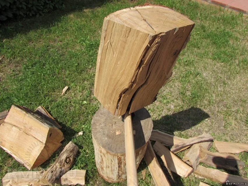 Механический топор для колки дров. Шины на пне для колки дров. Топор в бревне. Как правильно колоть дрова. Рубка дров.