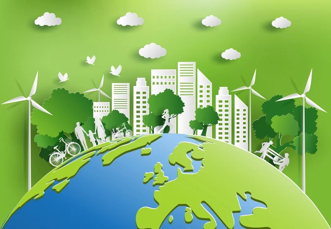 зеленый город детей. чистый зеленый город. благоустройство территории вектор. фон для эмблем город. фон города для детей.