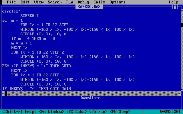 Сова на QBASIC. Звездное небо на QBASIC. Эмулятор старинного бейсика. Напечатать на бейсик программу