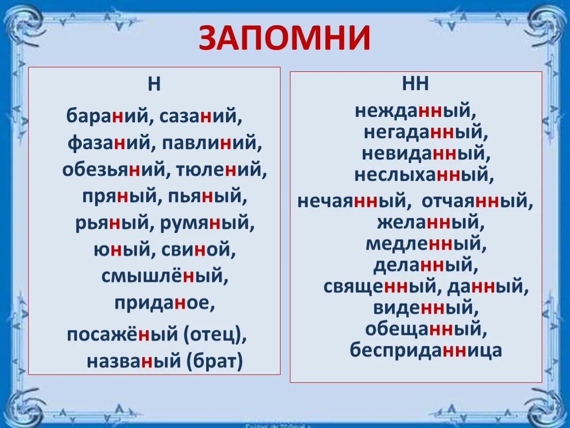 Юный н или нн