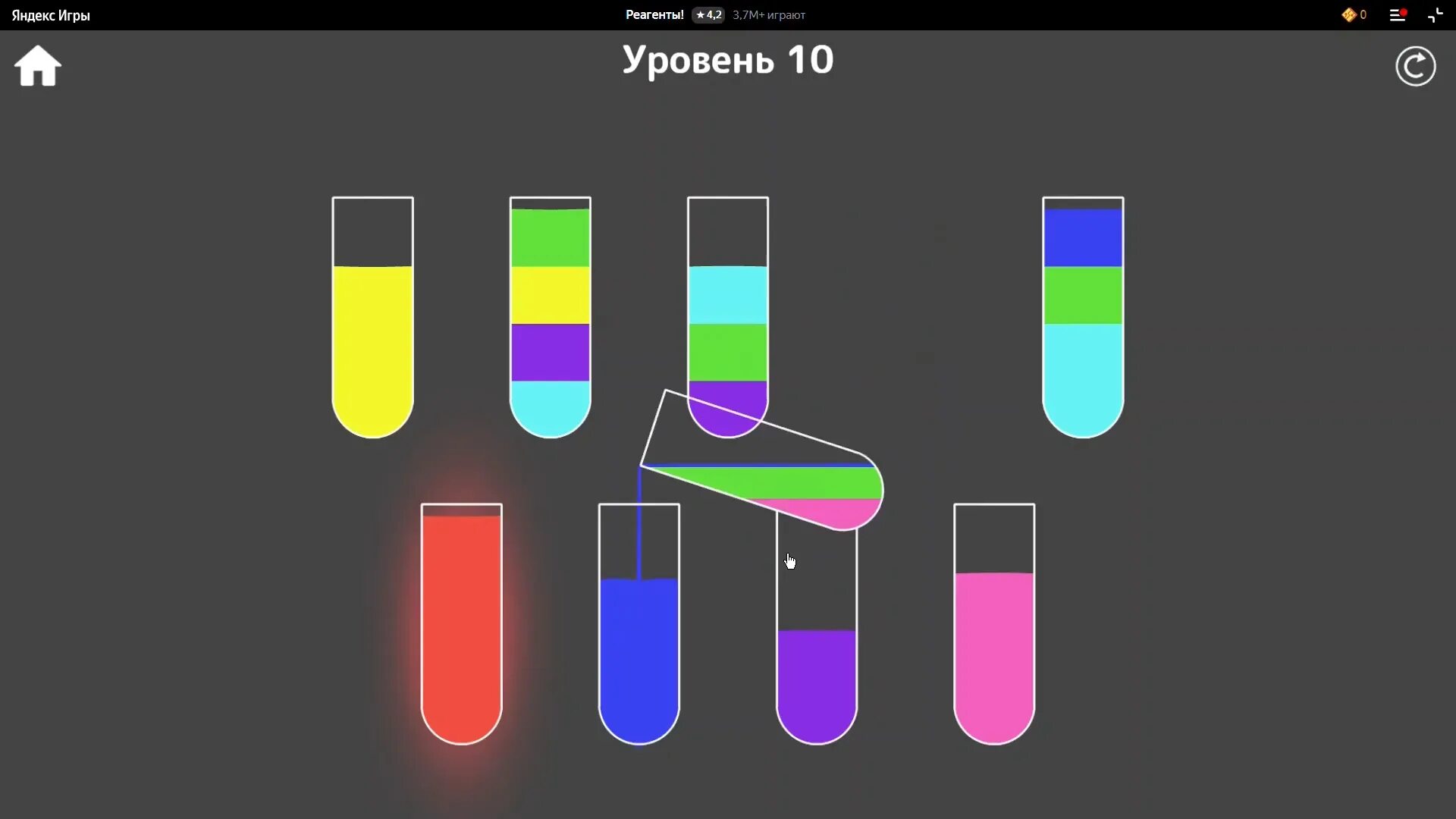 Игра переливание в колбах играть