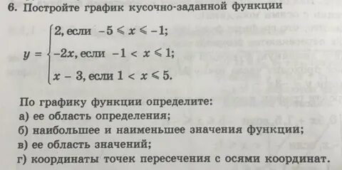 Кусочно заданная функция 7 класс самостоятельная