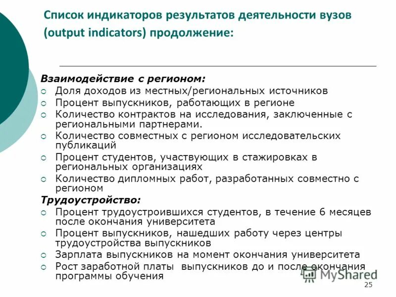 результаты университеты